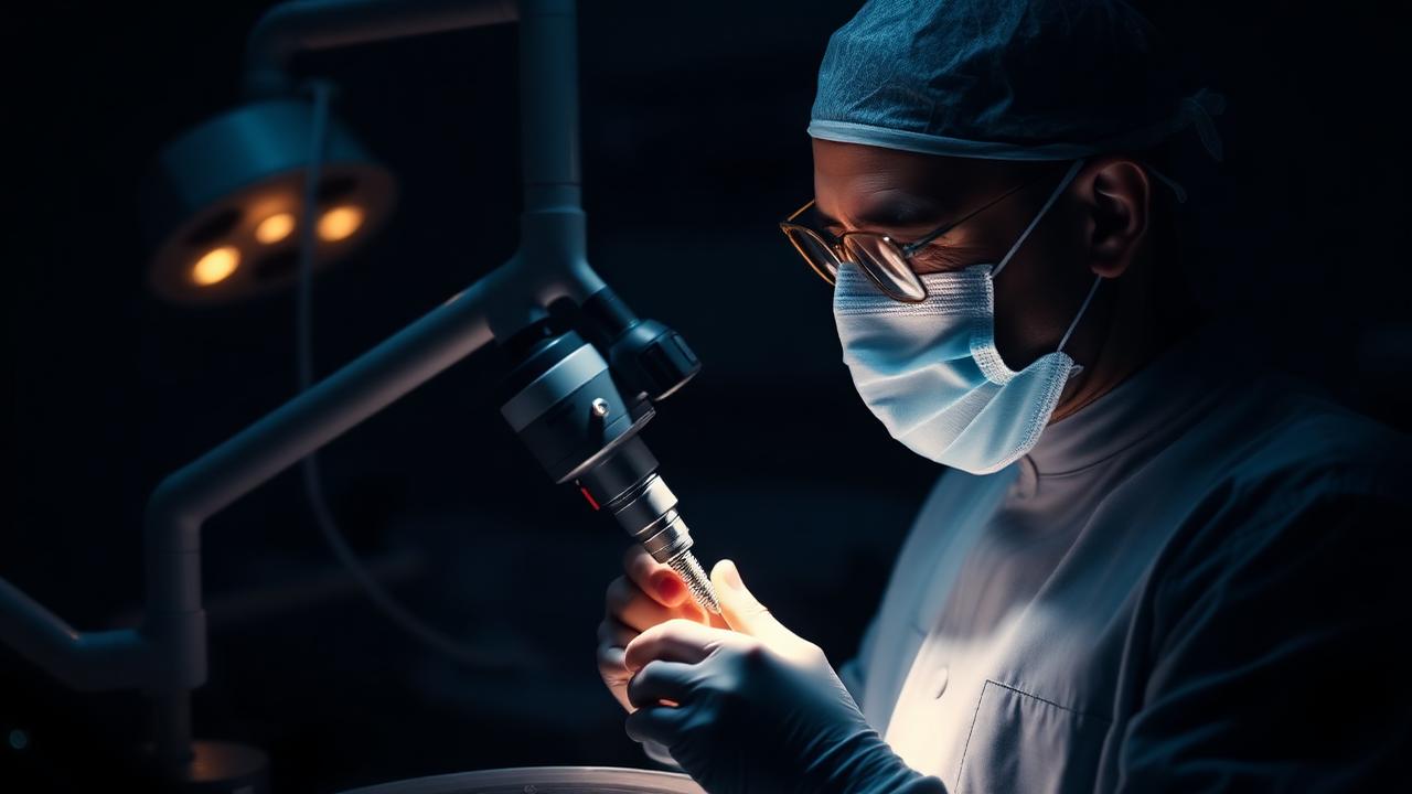 Clinician demonstrating an implant placement technique